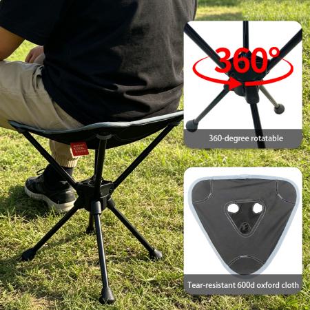 360°回転 折りたたみ キャンプスツール 3脚 アルミニウム合金 ポータブル アウトドア 釣り ハイキング 家具スツール 