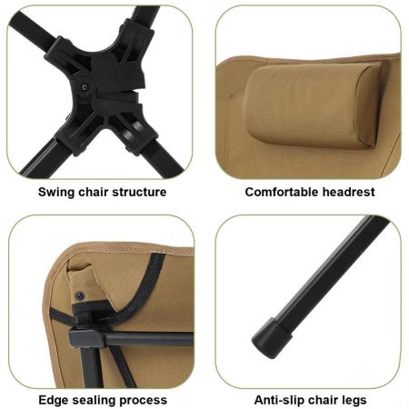 高耐荷重ハイバックアルミ合金折りたたみチェア キャンプ用フィッシングチェア 