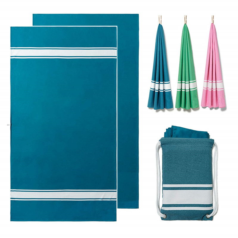 特大クイックドライサンドプルーフコンパクト超吸収マイクロファイバータオル